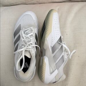 adidas Women’s Gel-Resolution X White and Light Gray Athletic Tennis Shoes